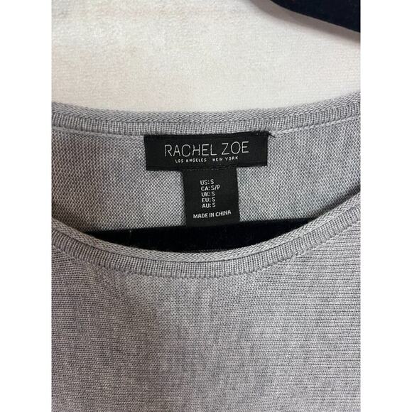Rachel Zoe Gray Sweater with multicolored stars. Size SM 5% cashmere Super Soft - Picture 4 of 6